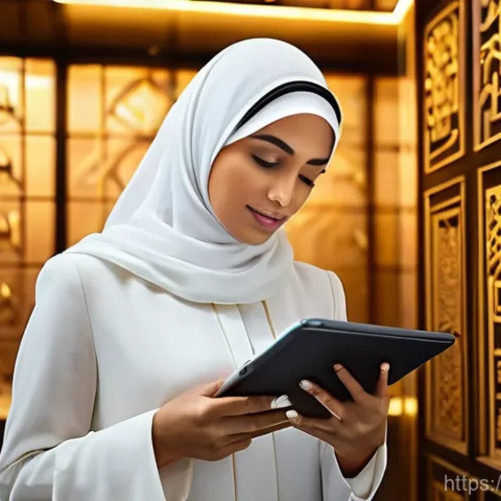 은행 예금 금리 비교 - **Prompt:** A discerning Arab woman, elegantly dressed in a contemporary, modest business suit or a ...